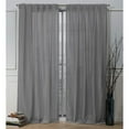 thumbnail image 1 of Nicole Miller Faux Linen Slub Textured Hidden Tab/Rod Pocket Top Light Filtering Curtain Panel Pair, 54"x84", Black Pearl, 1 of 8