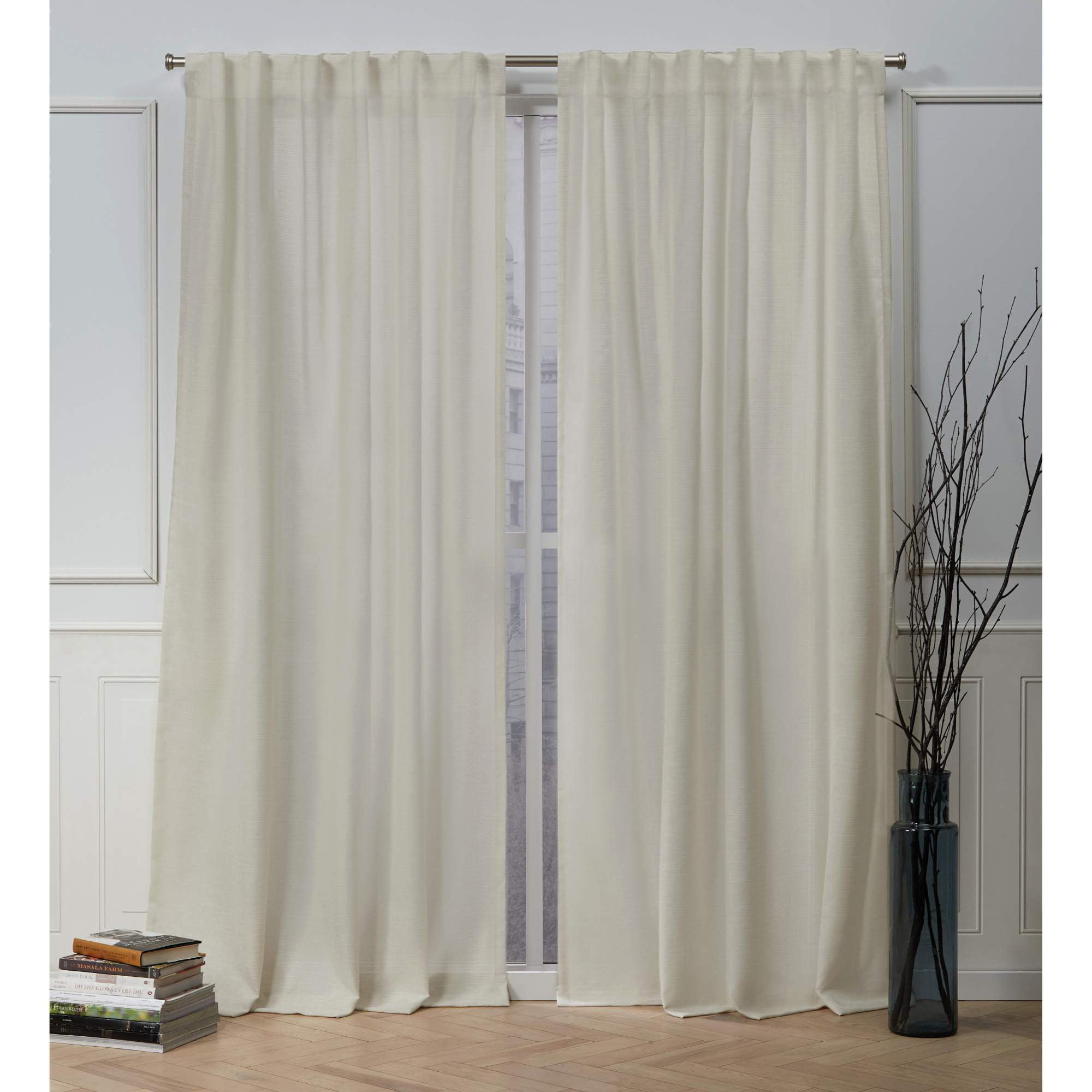Linen Light-Filtering Faux Linen Curtain Panel Pair