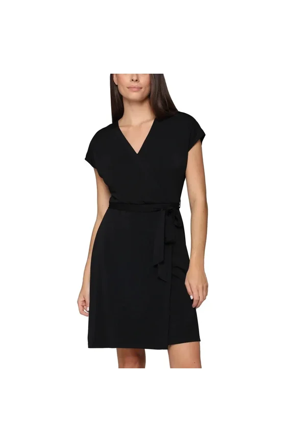 Faux Wrap Dress Black S