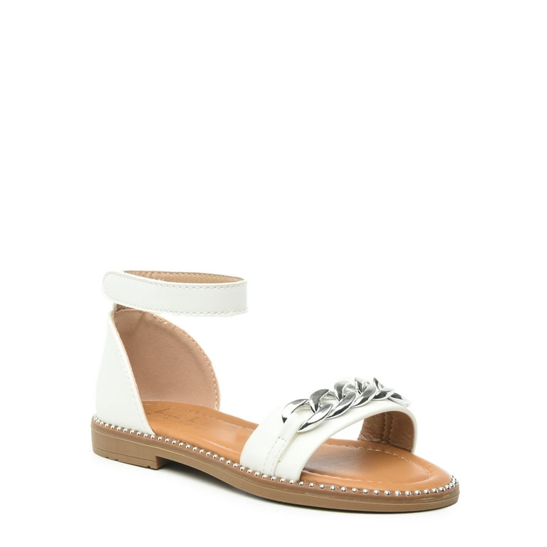 Nicole Miller Girls Ankle Strap Flat Sandal With Chain Sizes 11 3 Walmart