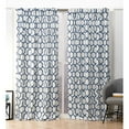 thumbnail image 1 of Nicole Miller Hexa Geometric Print Hidden Tab/Rod Pocket Top Light Filtering Curtain Panel Pair, 54"x84", Indigo Blue, 1 of 6
