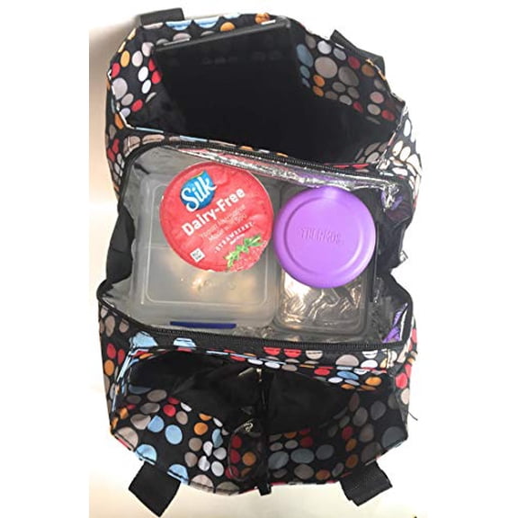 Nicole Miller Insulated Lunch Bag Tote Open Cooler Ice Bag Lunch Box for Food with Drink Bottle Holder for Women, Men, Picnic, Boating, Beach, Fishing & Work(Bangles Red)