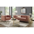 thumbnail image 1 of Nicole Miller Janie Velvet Club Chair Channel Tufted Nailhead Trim, Blush/Gold, 1 of 9