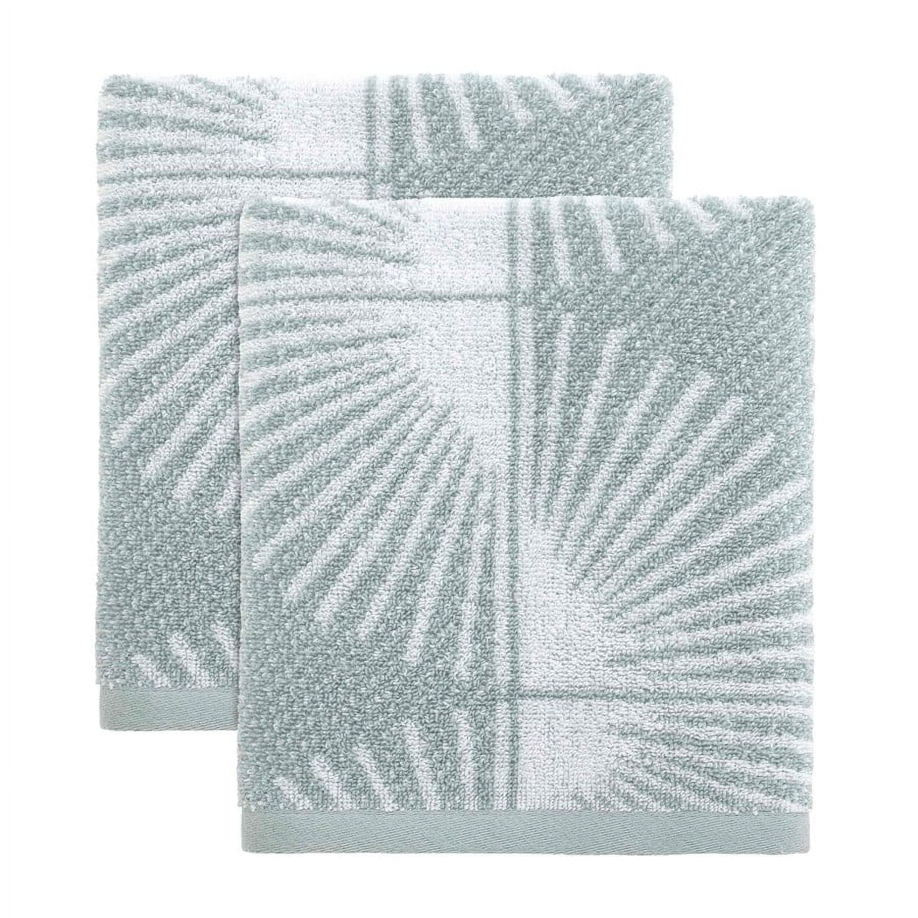 Aqua Blue Cotton Jacquard Woven Hand Towels Set