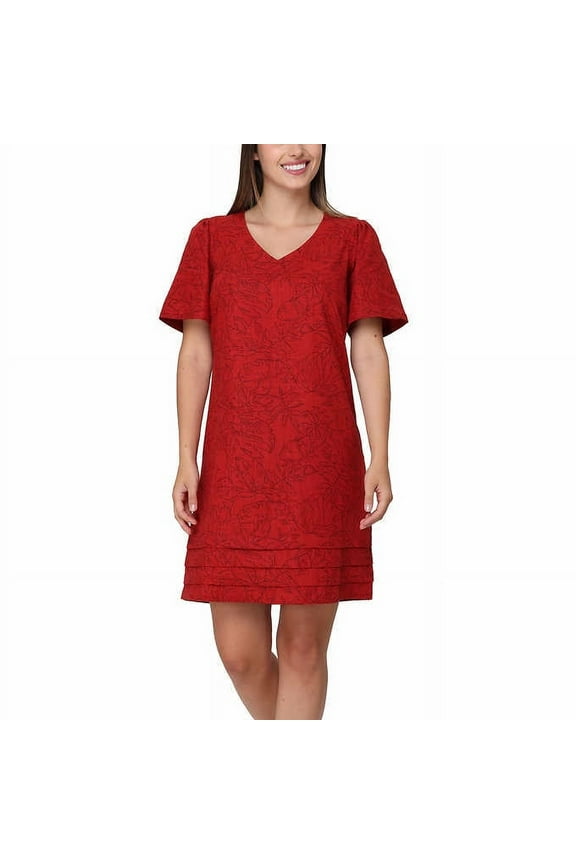 Ladies' Linen Blend Dress | Red, Large