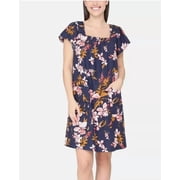 Nicole Miller Ladies Linen Blue Floral Print