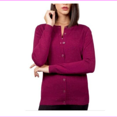 thumbnail image 1 of Nicole Miller Ladies Metallic Yarn Cardigan (Large, Berry), 1 of 1