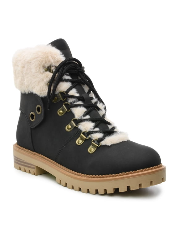 Maxxy Winter Snow Hiking Boots for Women – Warm Faux Fur Lined Lace-up Water-Resistant Ankle Booties - Womens Anti-Slip Trekking Shoes for Outdoor