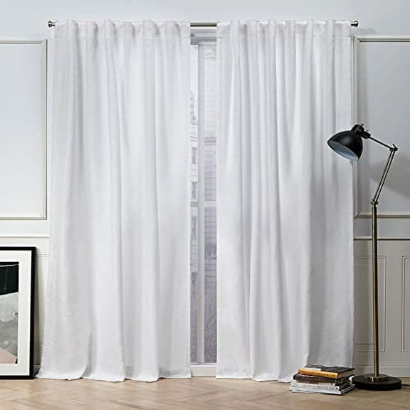 Nicole Miller Mellow Slub Textured Hidden Tab/Rod Pocket Top Light Filtering Curtain Panel Pair, 54"x108", Winter