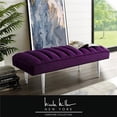 thumbnail image 1 of Nicole Miller NBH107-02PL-UE Posh Living Darian Velvet Bench, Purple & Chrome, 1 of 8