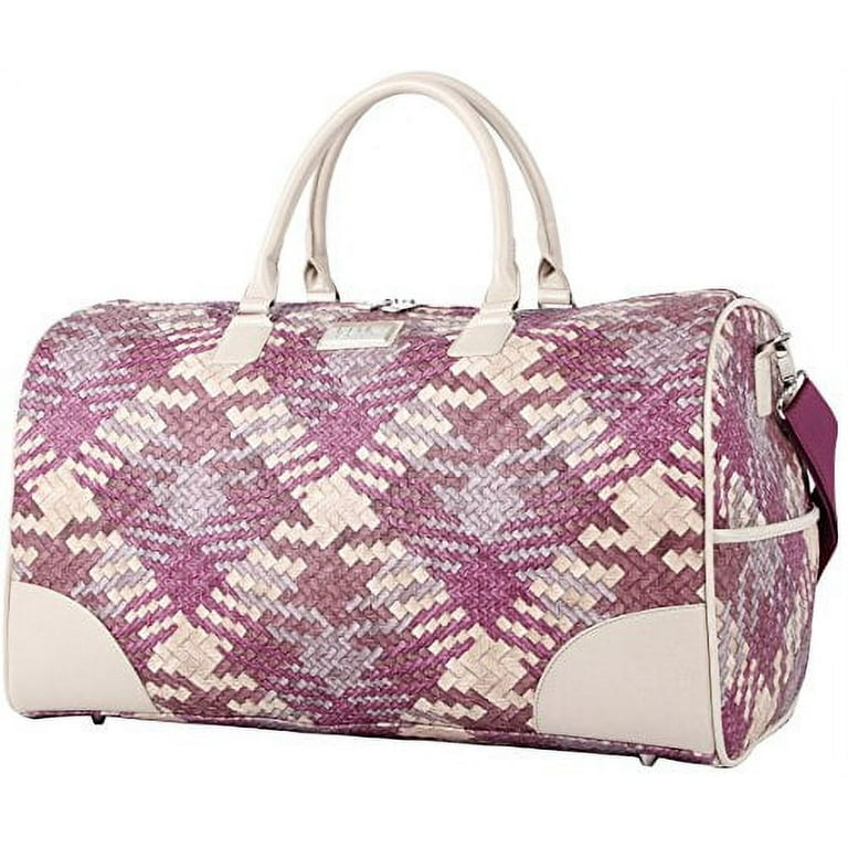 Nicole Miller New York Designer Duffel Bag Collection - Lightweight 21 Inch Travel  Tote for Men & Women - Weekender Overnight Gym Carry On Suitcase (Sharon  City Woven Purple) 