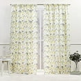 thumbnail image 1 of Nicole Miller New York Hattie Light Filtering, Semi Sheer Rod Pocket Curtain Panels, 54"x108", Yellow, Set of 2, 1 of 7