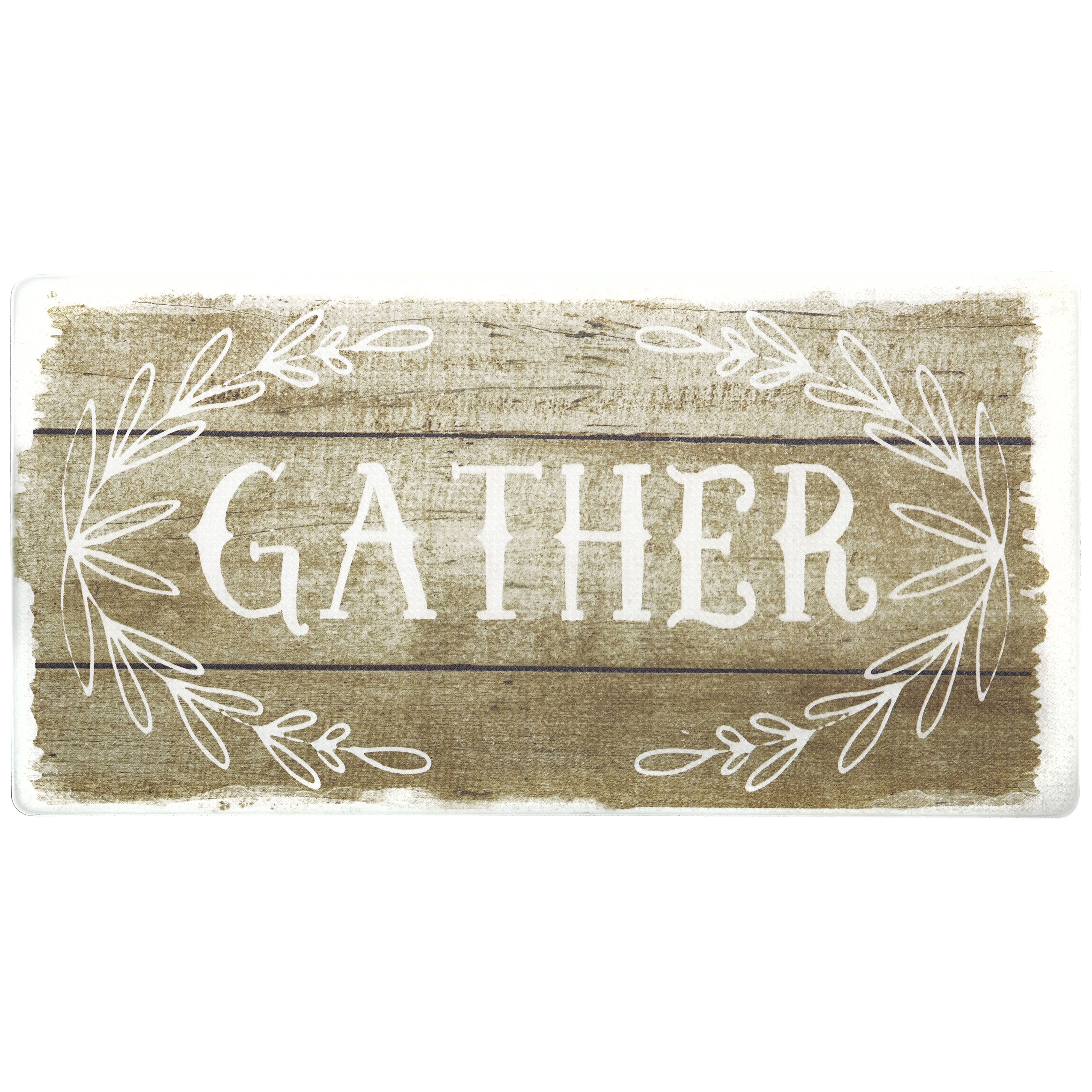 Nicole Miller Brown and Ivory Anti-Fatigue Kitchen Mat