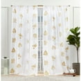 thumbnail image 1 of Nicole Miller New York Mabel Sheer Rod Pocket Curtain Panels, 54"x108", Gold, Set of 2, 1 of 7