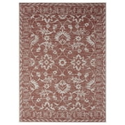 Nicole Miller New York Patio Country Ayala Botanical Floral Indoor/Outdoor Area Rug, Terracotta/Ivory , 5'2"x7'2"