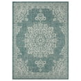 thumbnail image 1 of Nicole Miller New York Patio Country Azalea Transitional Medallion Indoor/Outdoor Area Rug, Blue/White, 5'2"x7'2", 1 of 9