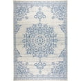 thumbnail image 1 of Nicole Miller New York Patio Country Azalea Transitional Medallion Indoor/Outdoor Area Rug, Grey/Blue, 3'11"x5'2", 1 of 9