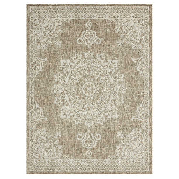 5'X7' Ivory Spa Hand Hooked Uv Treated Cable Stitch Indoor Outdoor Area Rug 5'X7' Ivory Spa Hand Hooked Uv Treated Cable Stitch Indoor Outdoor Area Rug