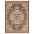 thumbnail image 1 of Nicole Miller New York Patio Country Azalea Transitional Medallion Indoor/Outdoor Area Rug, Terracotta/Ivory , 5'2"x7'2", 1 of 9
