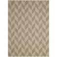 thumbnail image 1 of Nicole Miller New York Patio Country Calla Contemporary Herringbone Indoor/Outdoor Area Rug, Brown/Beige, 5'2"x7'2", 1 of 8