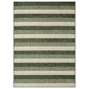 Nicole Miller New York Patio Country Charlotte Modern Striped Indoor/Outdoor Area Rug, Light Green/Ivory , 5'2"x7'2"