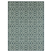 Nicole Miller New York Patio Country Danica Transitional Geometric Indoor/Outdoor Area Rug, Blue/White, 52x72
