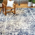 thumbnail image 1 of Nicole Miller New York Patio Sofia Ivy Transitional Distressed Indoor/Outdoor Area Rug, Navy Blue/Ivory, 7'9"x10'2", 1 of 7