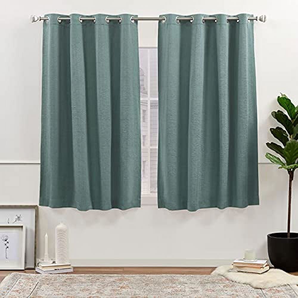 Nicole Miller New York Sawyer Cotton Blend Grommet Top Light Filtering Curtain Panels, 52"x63", Sage, Set of 2