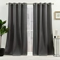 thumbnail image 1 of Nicole Miller New York Sawyer Cotton Blend Grommet Top Light Filtering Curtain Panels, 52"x96", Gunmetal, Set of 2, 1 of 7
