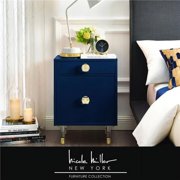 Nicole Miller Posh Living Petrocchio Side Table, Accent Table & Nightstand, Dark Navy - 18.8 x 15.5 x 25.5 in.