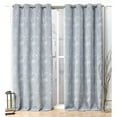 thumbnail image 1 of Nicole Miller Turion Floral Room Darkening Blackout Grommet Top Curtain Panel Pair, 52"x84", Chambray Blue, 1 of 7