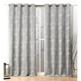 thumbnail image 1 of Nicole Miller Turion Floral Room Darkening Blackout Grommet Top Curtain Panel Pair, 52"x96", Ash Grey, 1 of 7