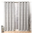 thumbnail image 1 of Nicole Miller Turion Floral Room Darkening Blackout Grommet Top Curtain Panel Pair, 52"x96", Dove Grey, 1 of 7