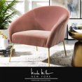 thumbnail image 1 of Nicole Miller Velvet Accent Chair Kamryn Barrel Style, Blush/Gold, 1 of 9