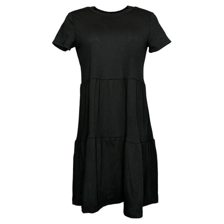 Nicole Miller Women's Dresses Sz S Short Sleeve T-Shirt Dress Black