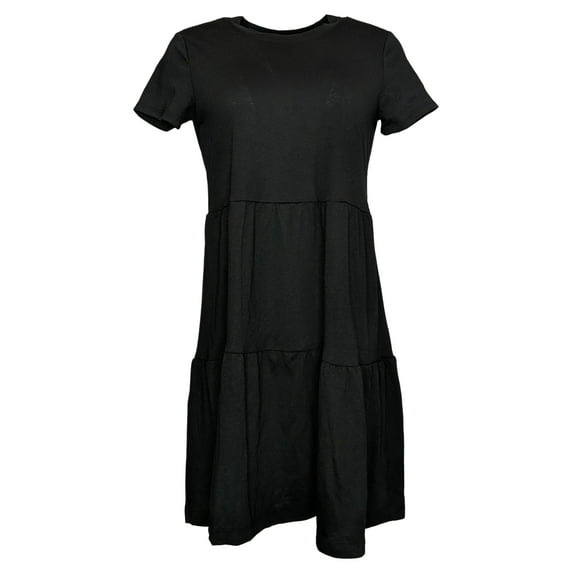 Nicole Miller Women's Dresses Sz S Short Sleeve T-Shirt Dress Black