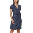 thumbnail image 1 of Nicole Miller Women's Side Tie Faux Wrap Dress (Navy Polka Dot, Small), 1 of 4
