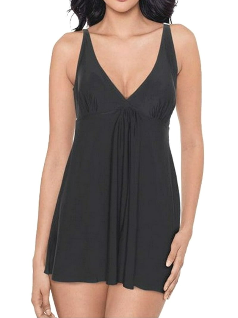 Nicole Miller Women's Swimsuit Swimdress - Black - X-Large