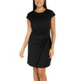 thumbnail image 1 of Nicole Miller Women's Sz 2XL (XXL) Short Sleeves Crew Neck Knot Dress Black, 1 of 4