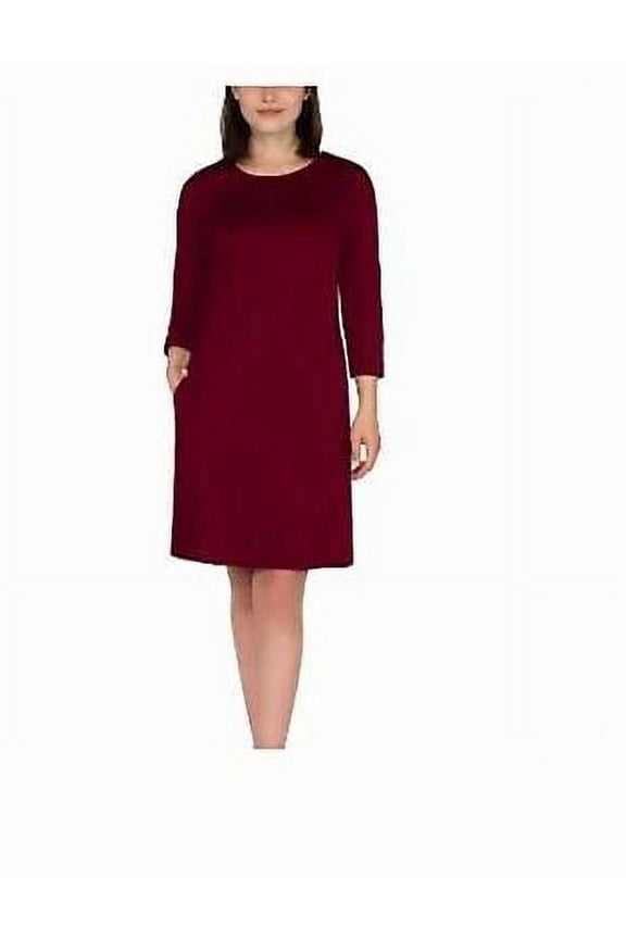 Womens  3/4 Sleeve Dresses for women (Cabernet, Small)