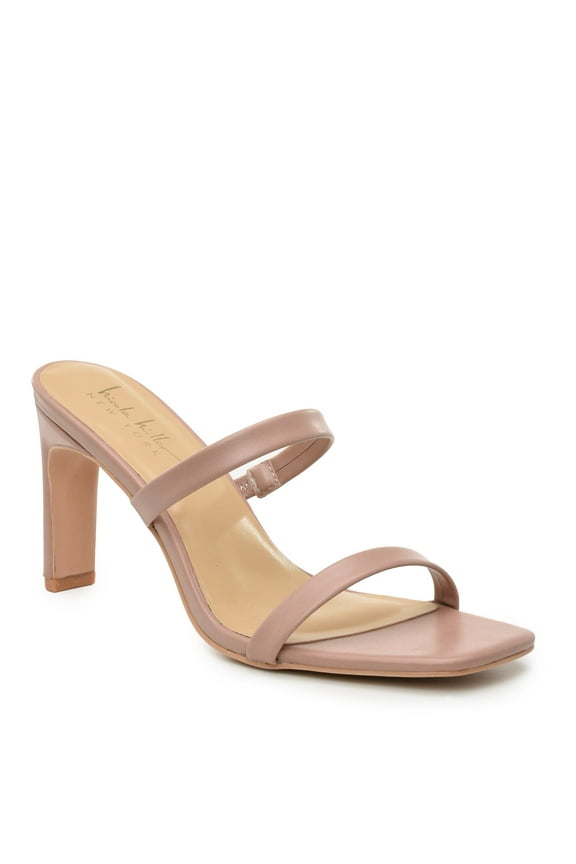 Womens Heeled Sandals - Stylish Two Strap High Heel Slip-on Mules for Evening Parties & Dating - Square Open Toe Summer Sandal - Dress Shoes for Ladies