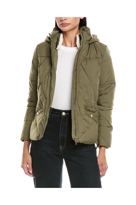 womens Coat, l, Green