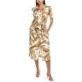 thumbnail image 1 of Nicole Miller womens  Jade Linen-Blend Midi Dress, 6, Blue, 1 of 3