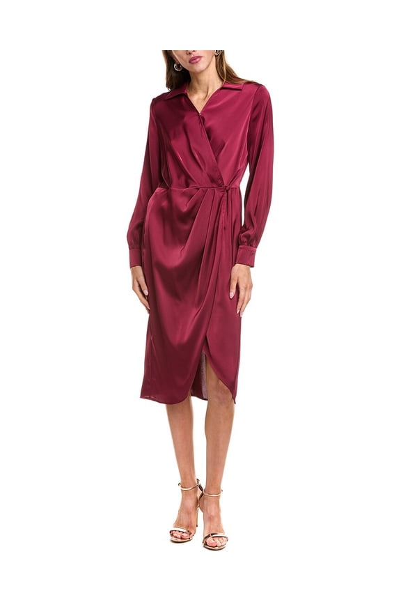 womens Midi Dress, 4, Red