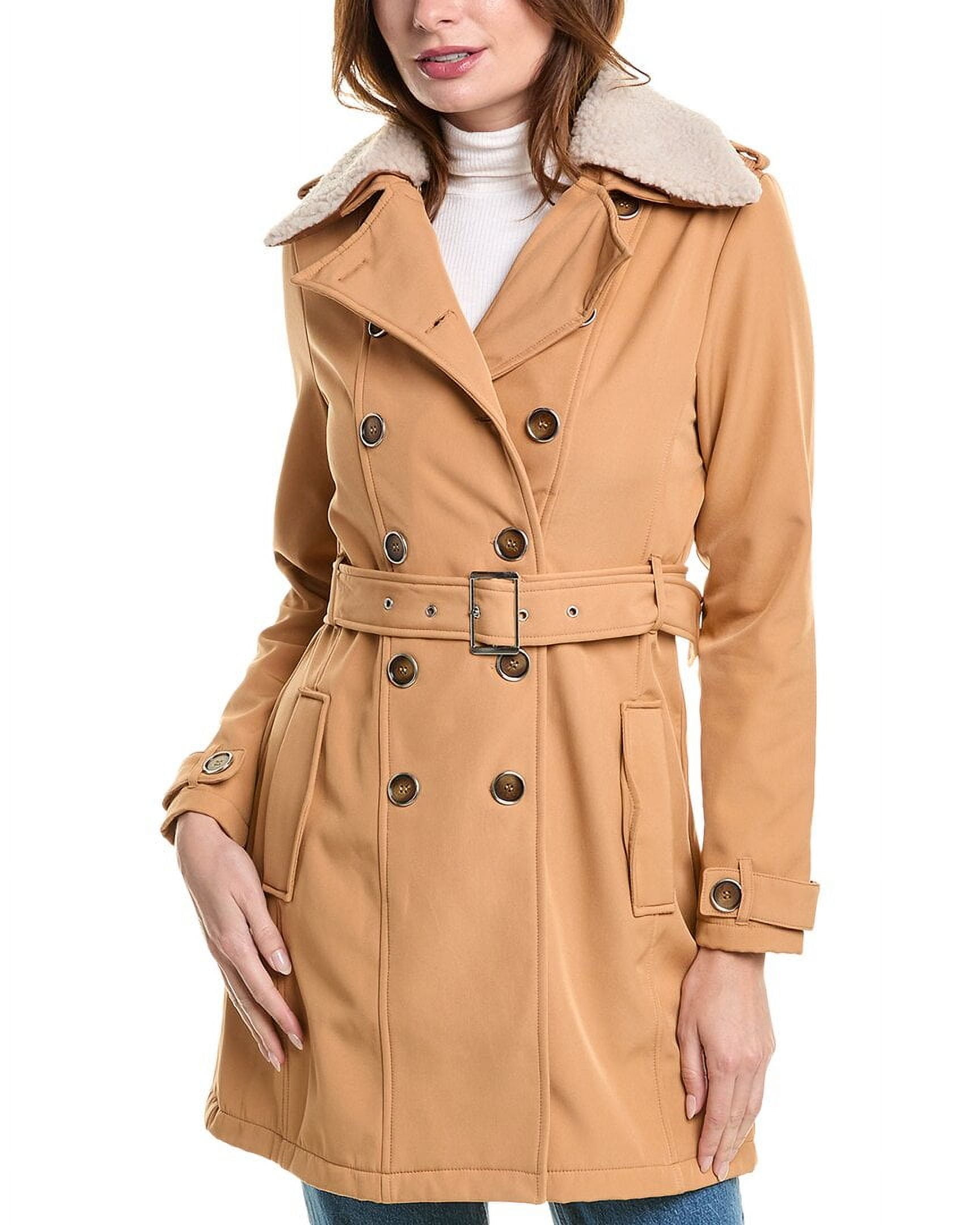 Nicole Miller womens Military Styled Soft Shell Trench Coat, m