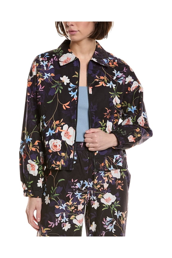 womens Printed Jacket, m, Black