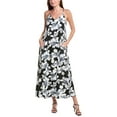thumbnail image 1 of Nicole Miller womens  Printed Palma Satin Maxi Dress, XL, Black, 1 of 3