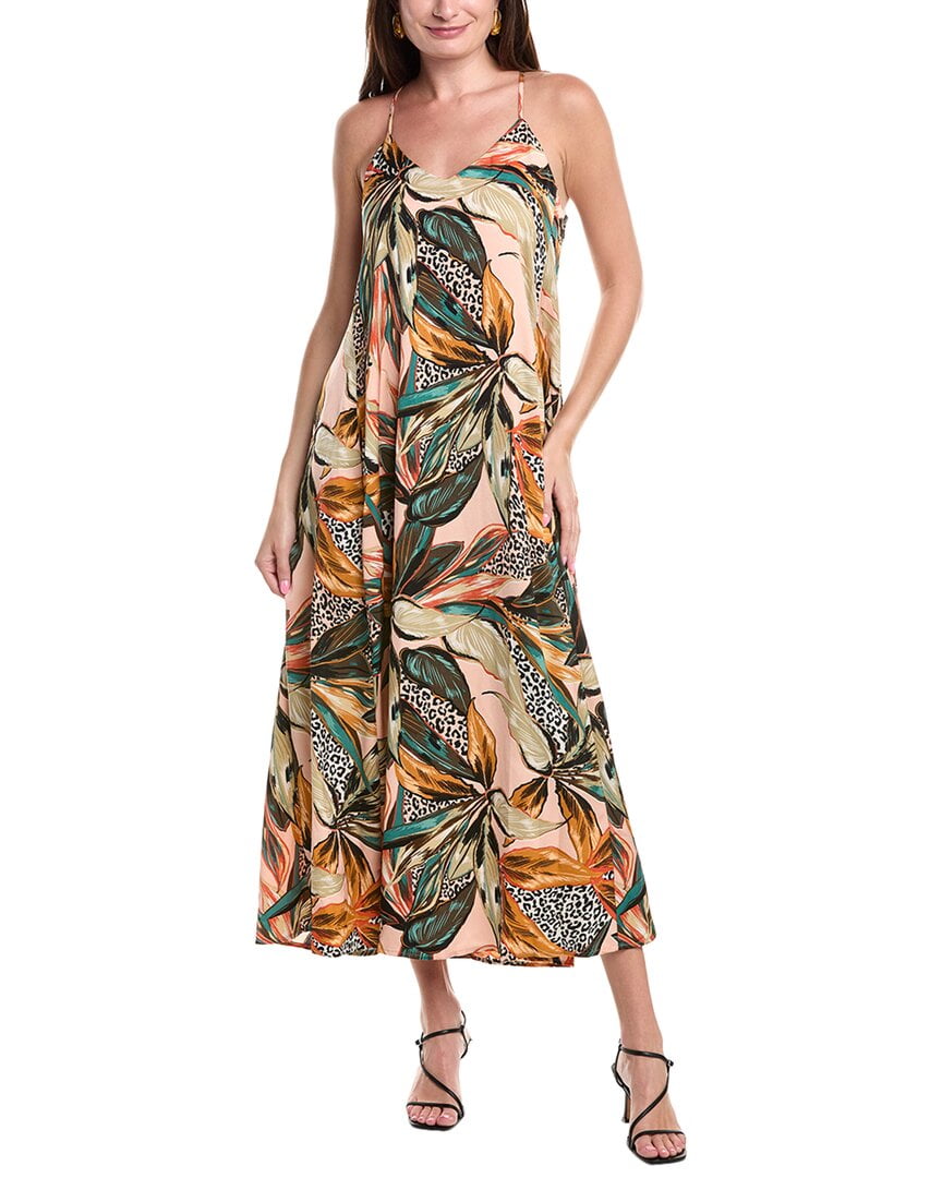 Nicole Miller womens Printed Palma Satin Maxi Dress, m, Pink Nicole Miller womens Printed Palma Satin Maxi Dress, m, Pink