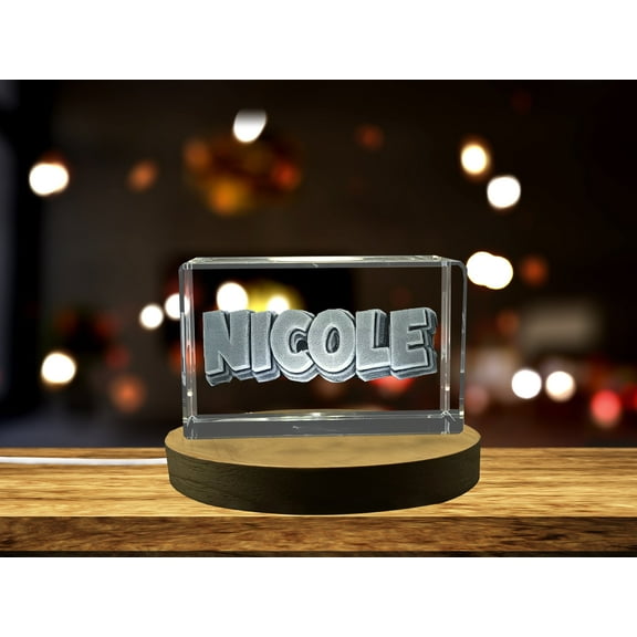 Nicole | Names Art 3D Engraved Crystal