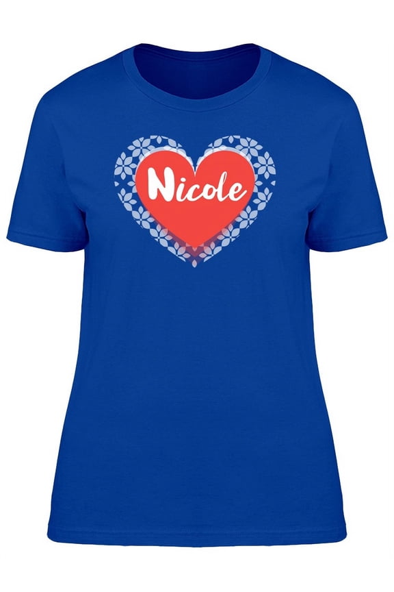 Nicole On Red Heart T-Shirt Women -Image by Shutterstock, Female Small